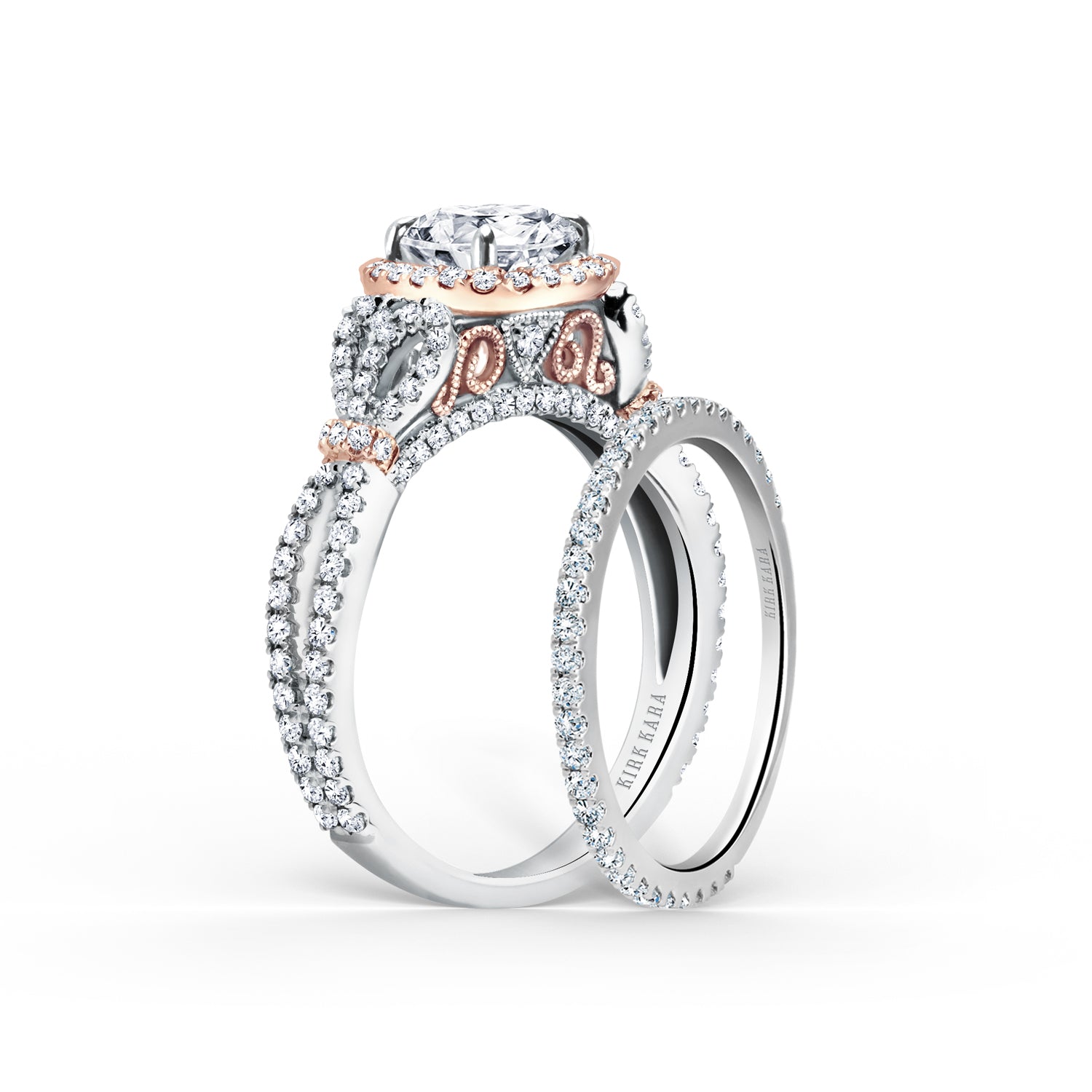 Kirk Kara Pirouetta Princess Cut Two-Tone Halo Diamond