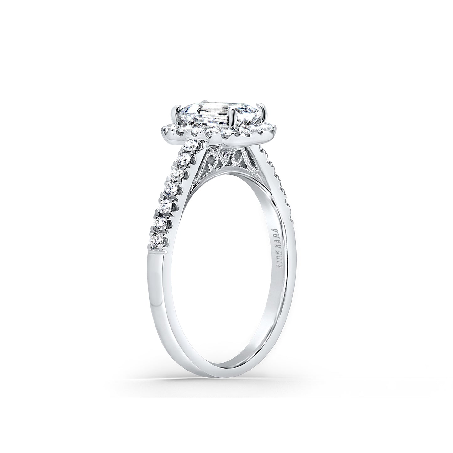 Classic Delicate Prong Set Halo Diamond Engagement Ring