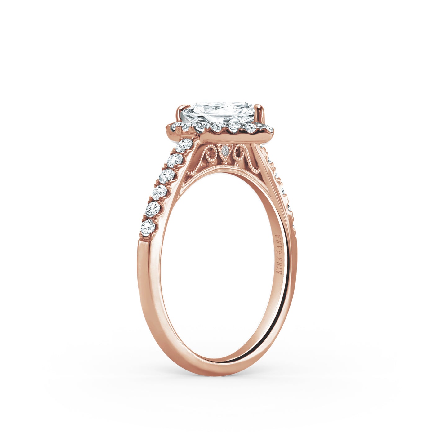 Classic Delicate Prong Set Halo Diamond Engagement Ring