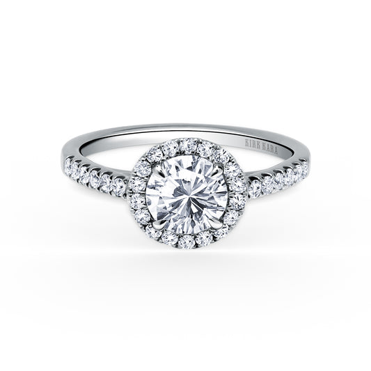 Modern Halo Diamond Engagement Ring
