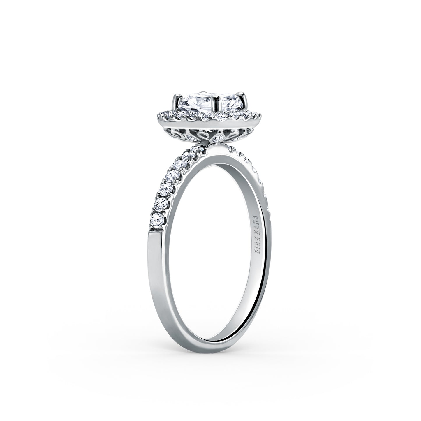 Modern Halo Diamond Engagement Ring