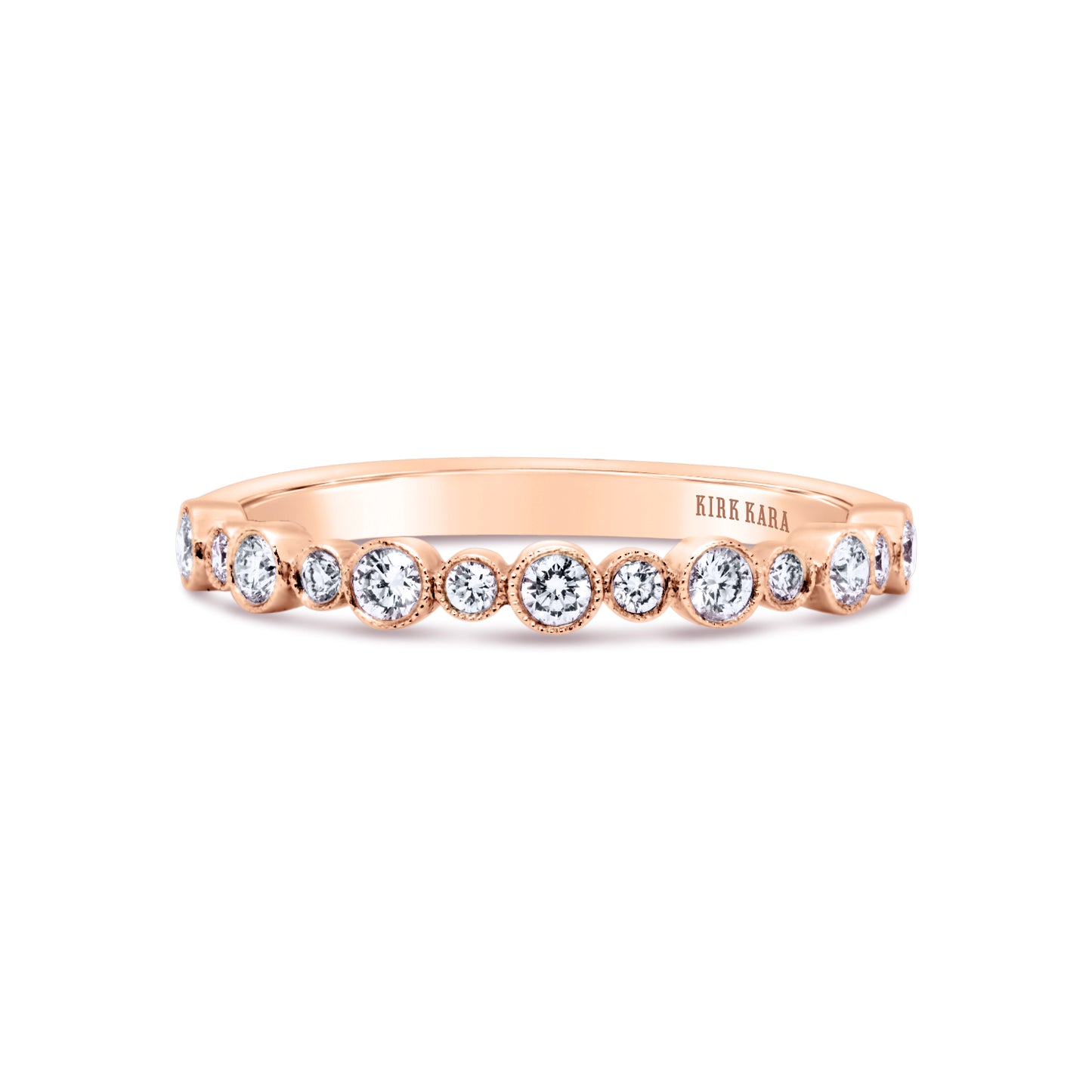 Boho Bubble Milgrain Diamond Wedding Band