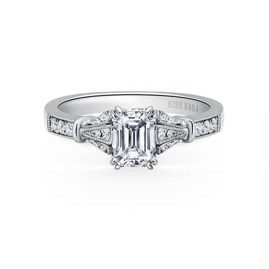 Three Leaf Diamond Engagement Ring