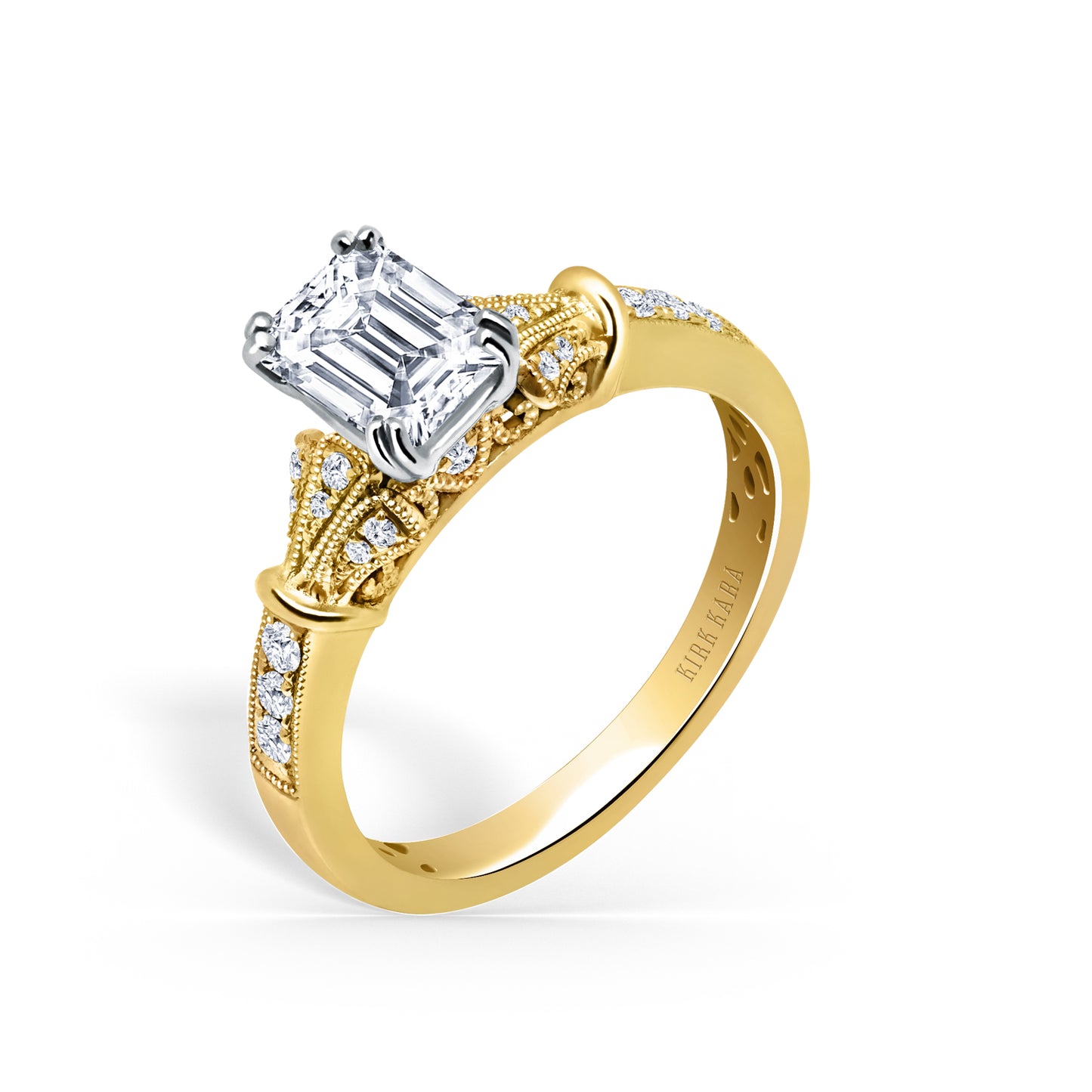 Three Leaf Diamond Engagement Ring