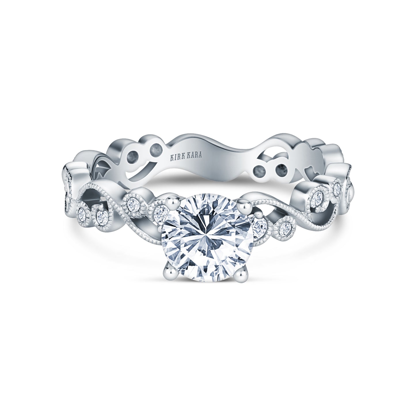 Lace Milgrain Solitaire Diamond Engagement Ring