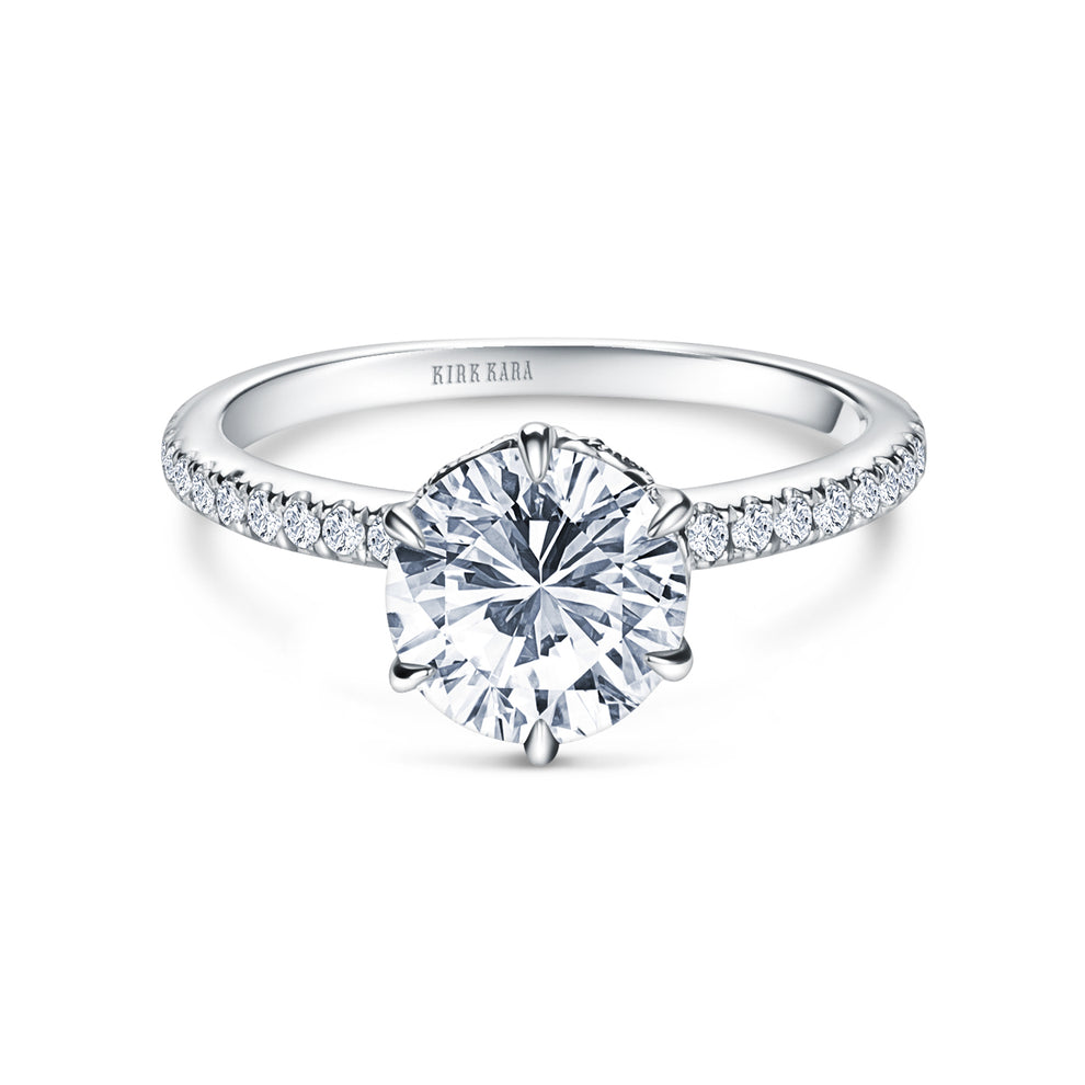 6 Engagement Kirk Basket Prong Swirl – Solitaire Kara Diamond Ring Milgrain