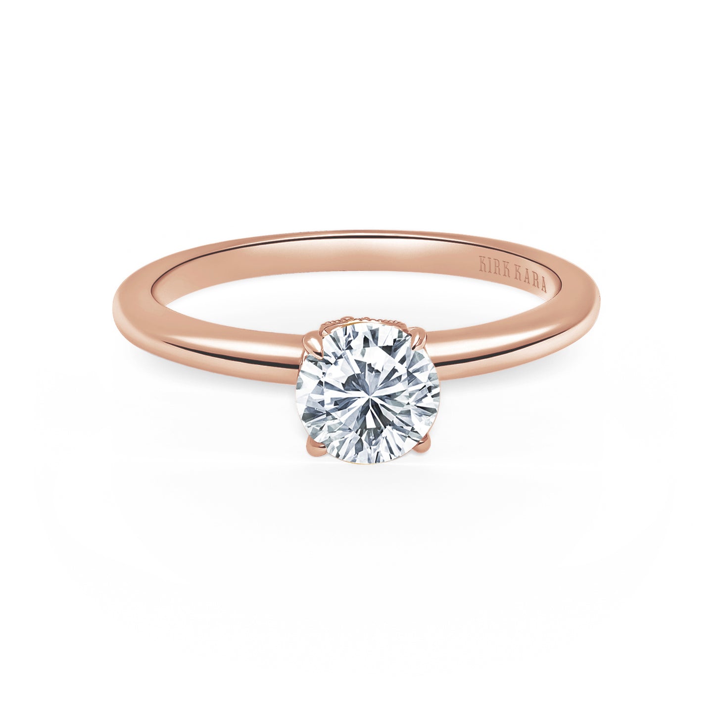 Milgrain Round Diamond Basket Engagement Ring
