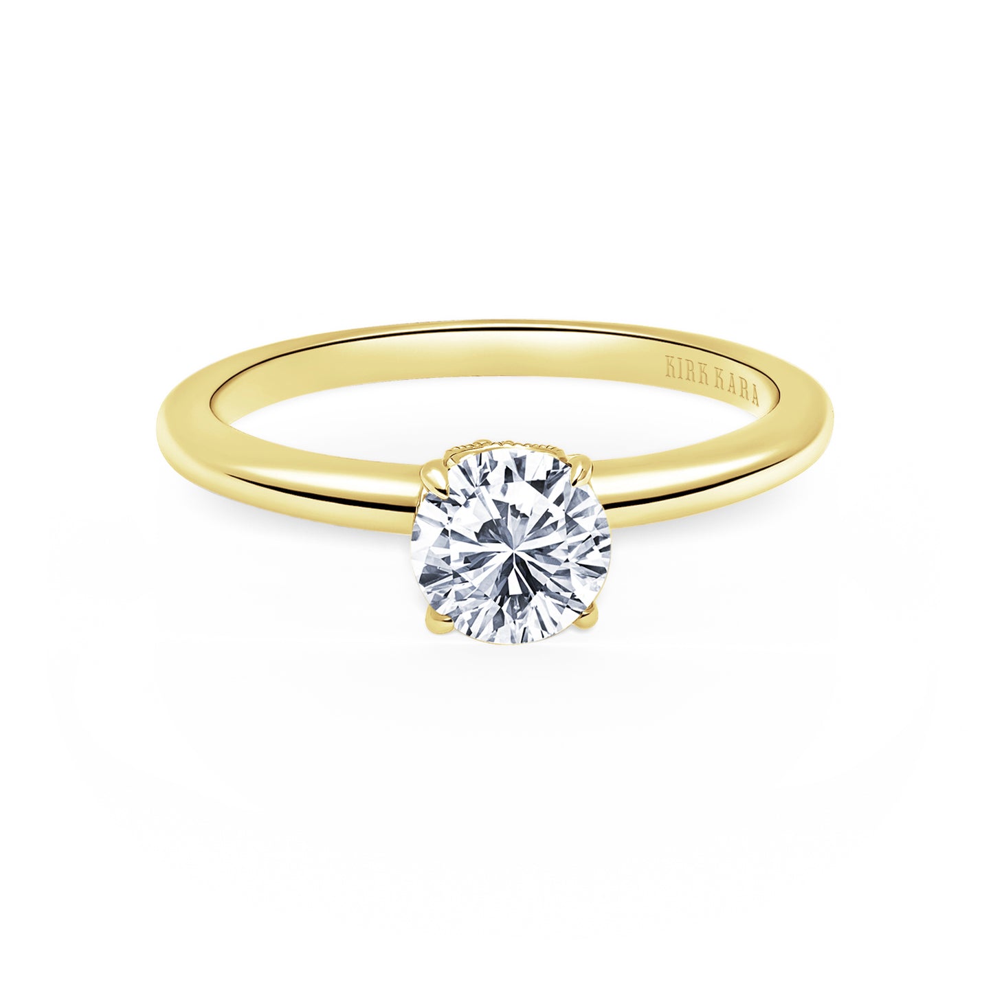 Milgrain Round Diamond Basket Engagement Ring