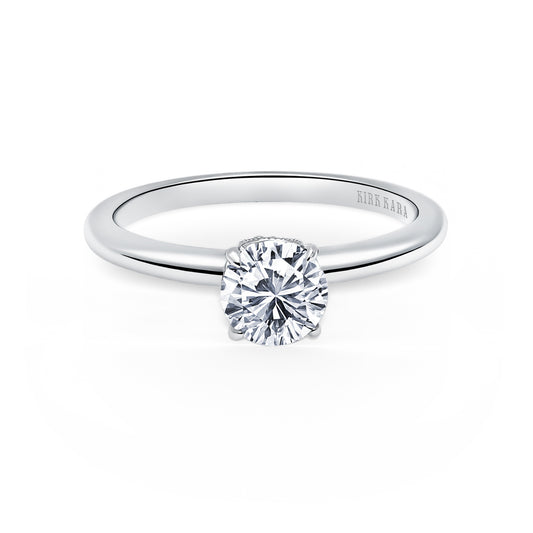 Milgrain Round Diamond Basket Engagement Ring