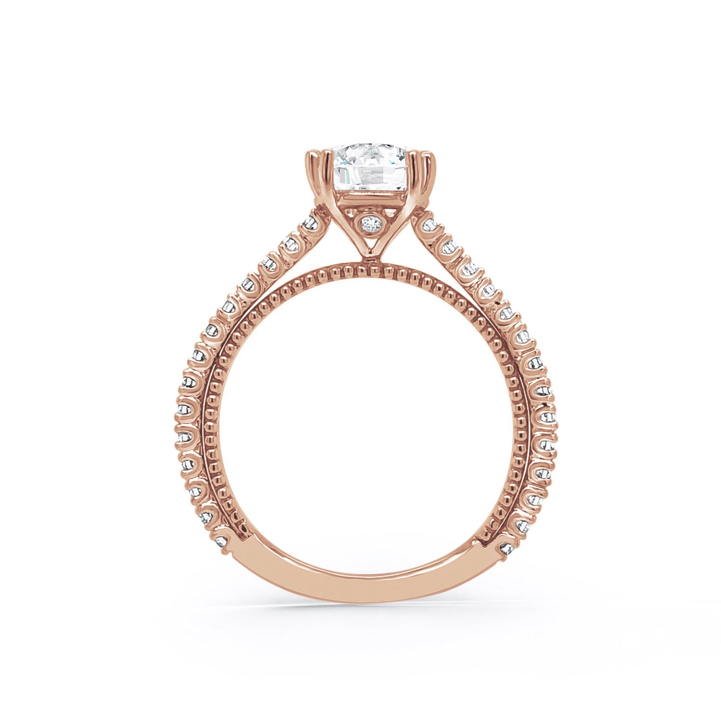Beaded Timeless Diamond Engagement Ring