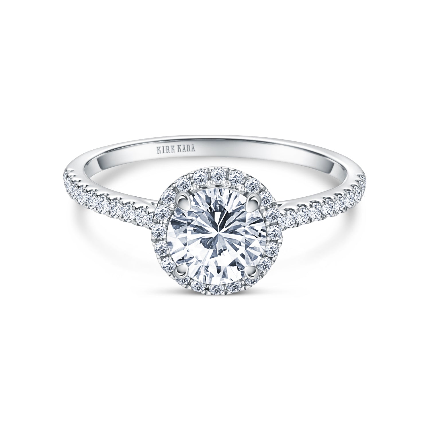 Diamond Halo Engagement Ring in 14K White Gold (Semi-Mount) | Diamond Shop  | Ada, OK
