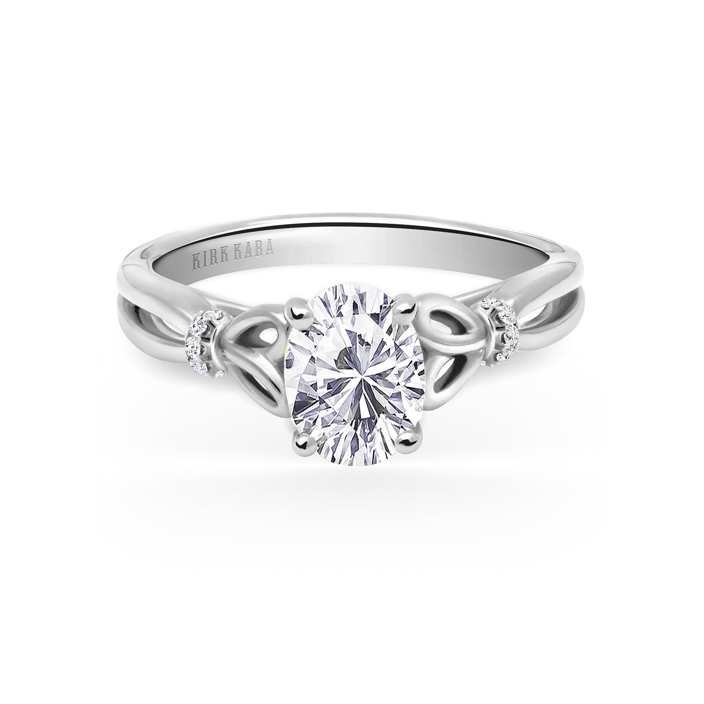 High Polish Bow Diamond Accent Engagement Ring