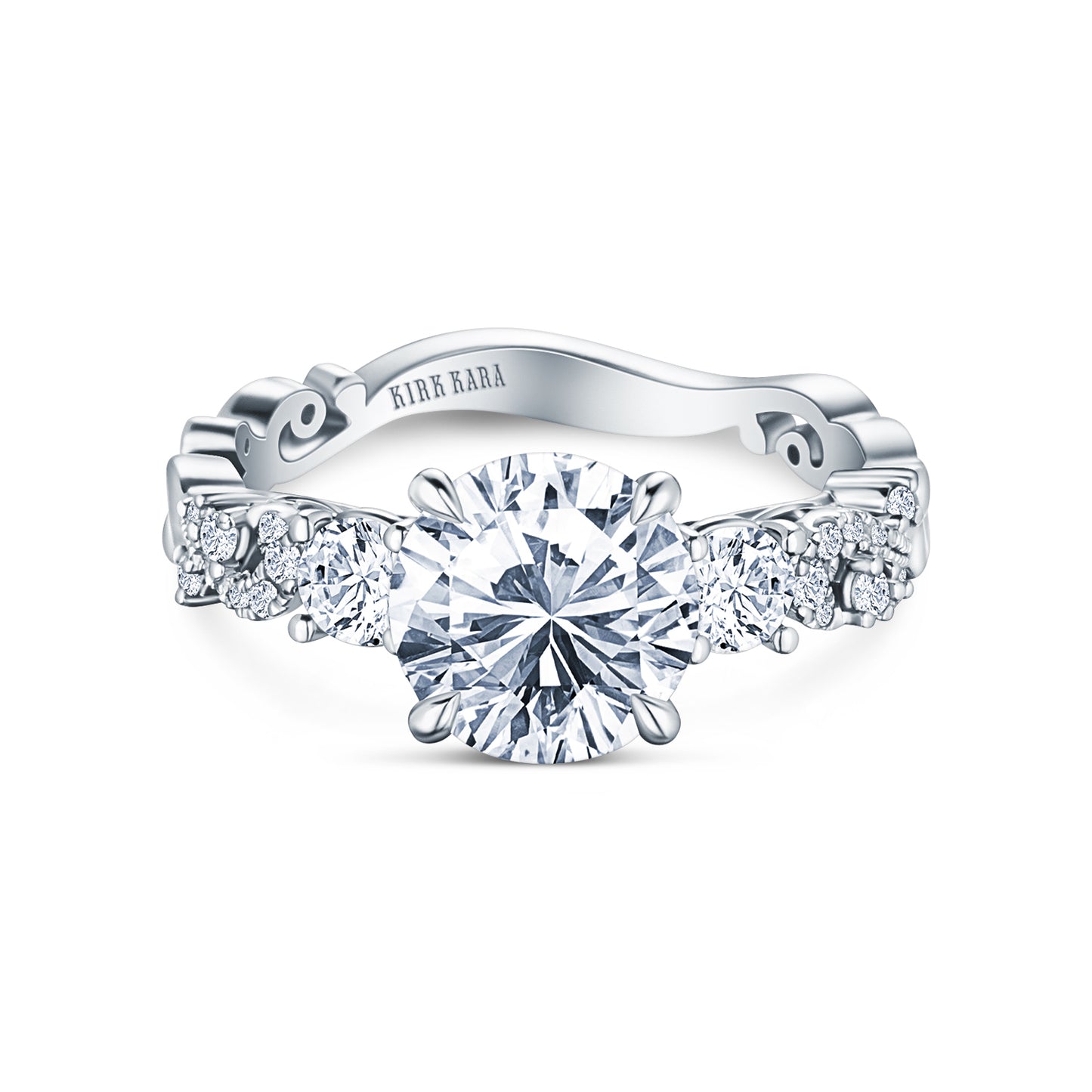 Artisan Crown Three Stone Diamond Engagement Ring