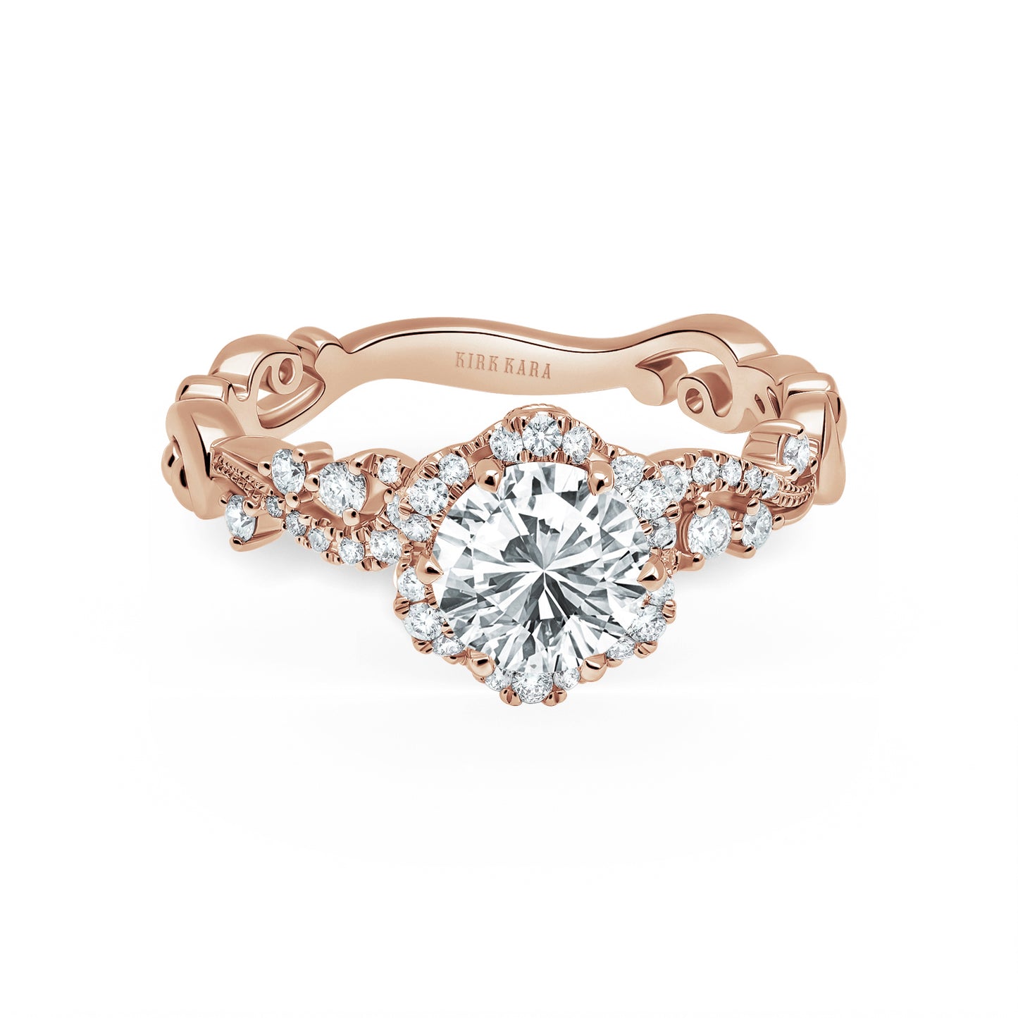 Artisan Crown Halo Diamond Engagement Ring