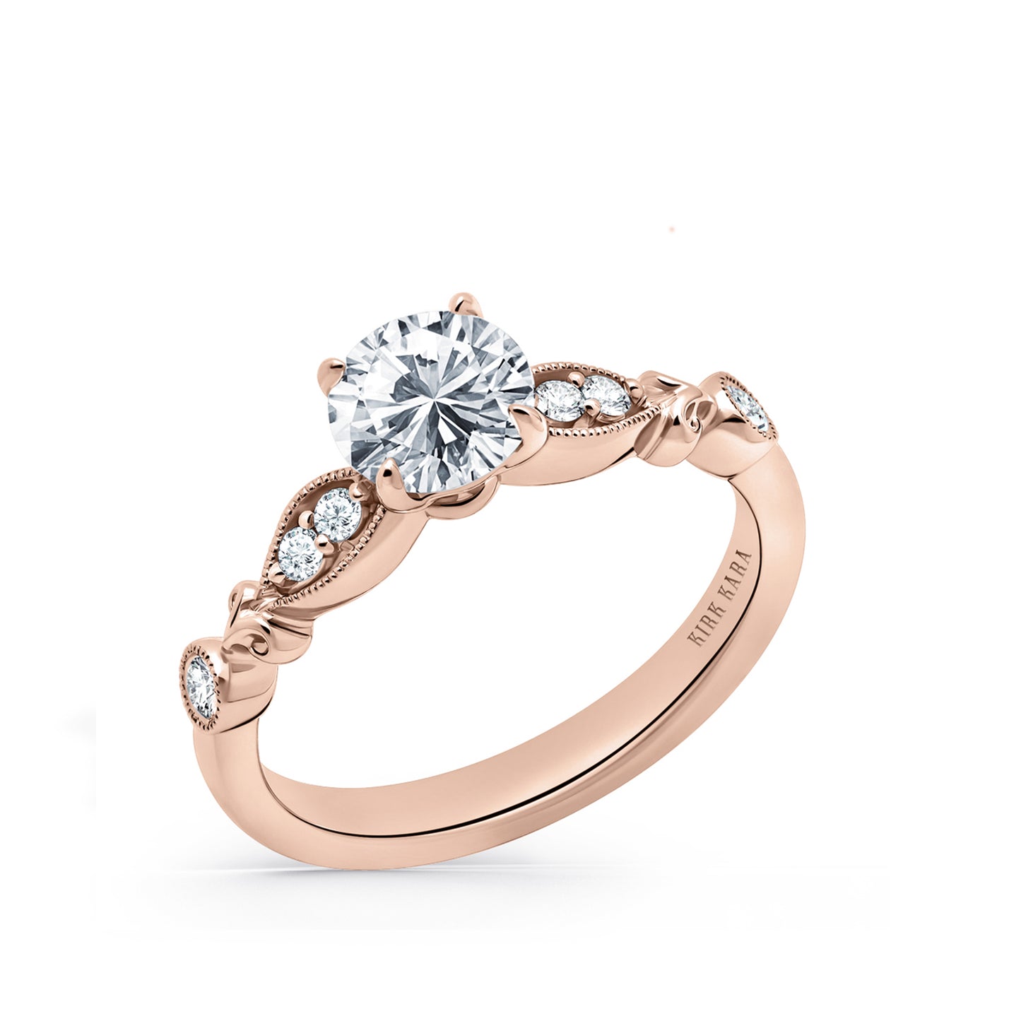 Floral Clover Diamond Engagement Ring