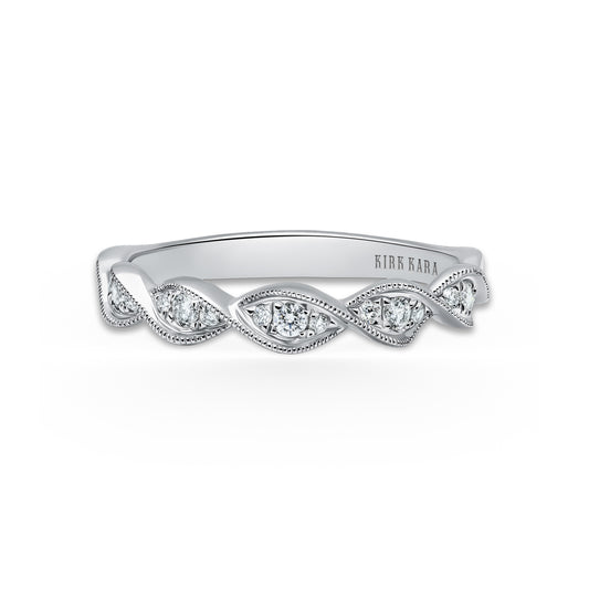 Twist Milgrain Pavé Diamond Wedding Band