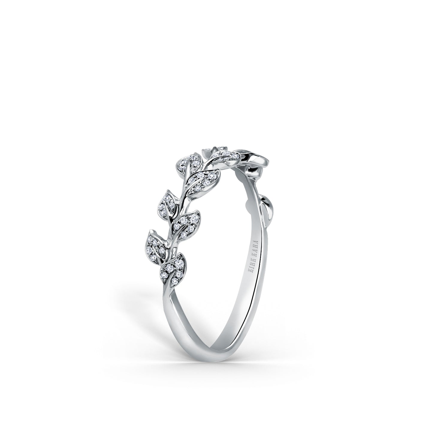 Pavé Leaf Diamond Wedding Band