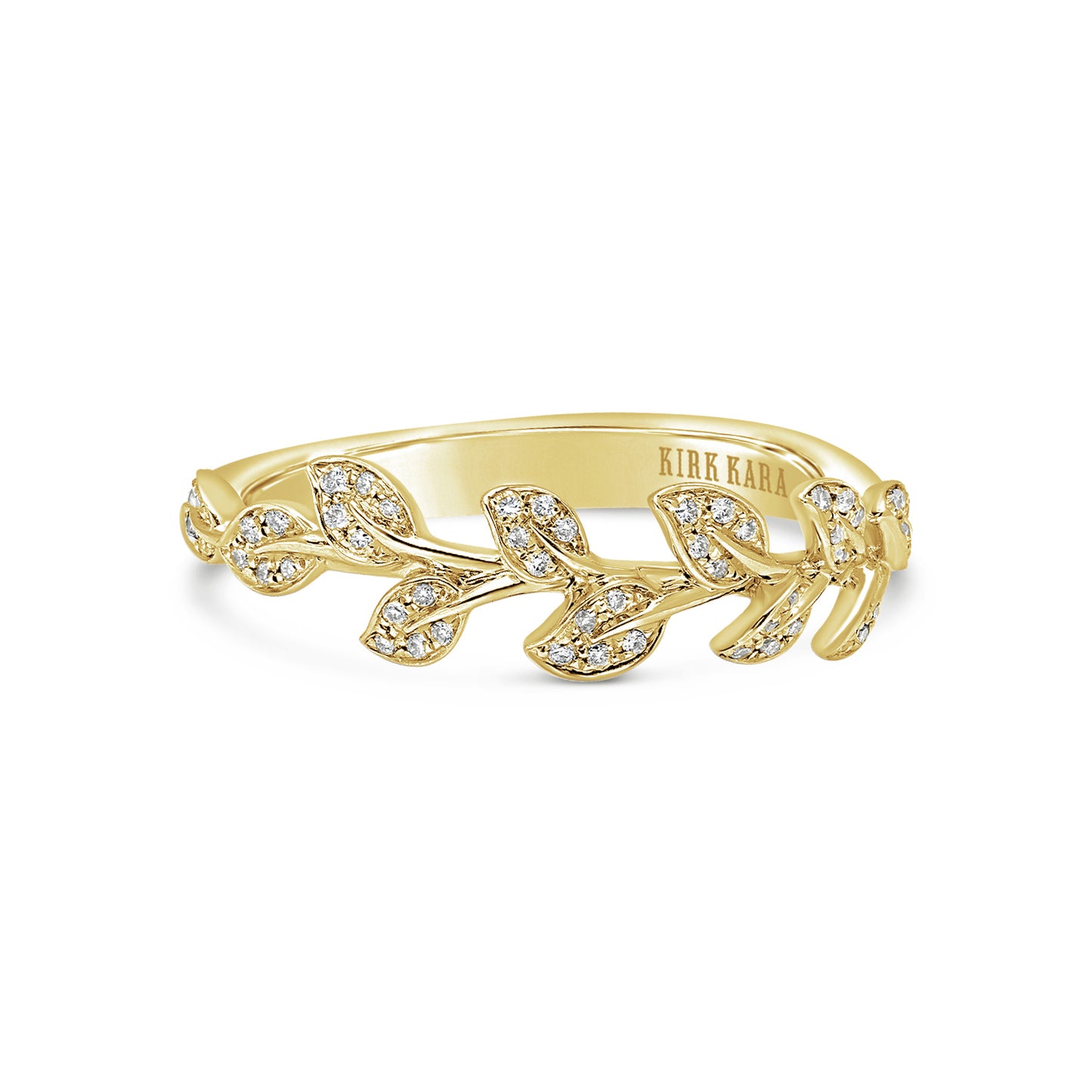 Pavé Leaf Diamond Wedding Band