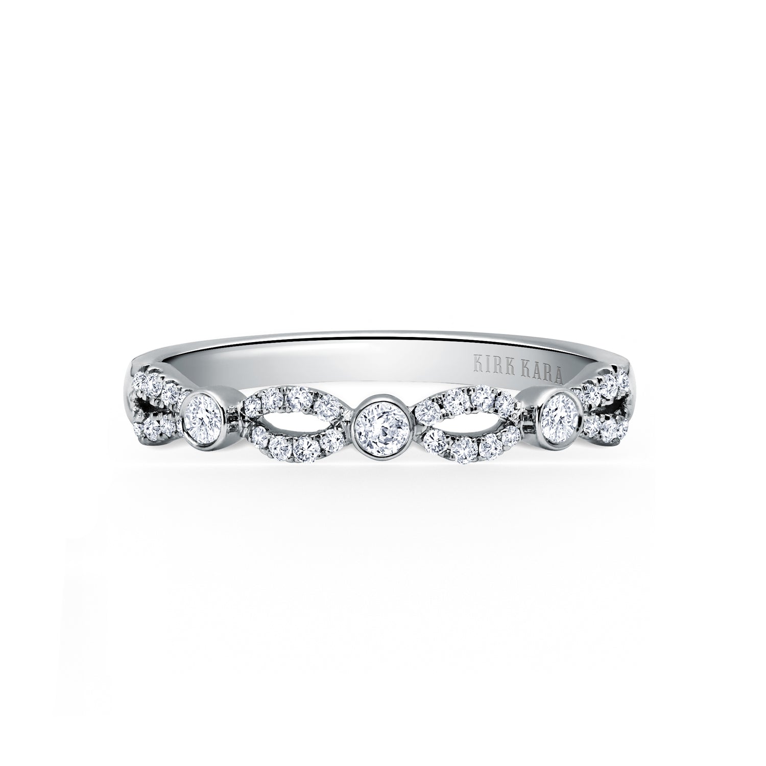 Deco Bezel Accent Diamond Wedding Band