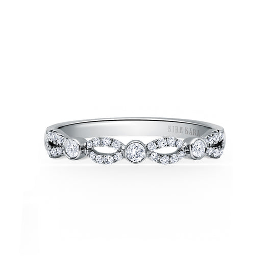 Deco Bezel Accent Diamond Wedding Band