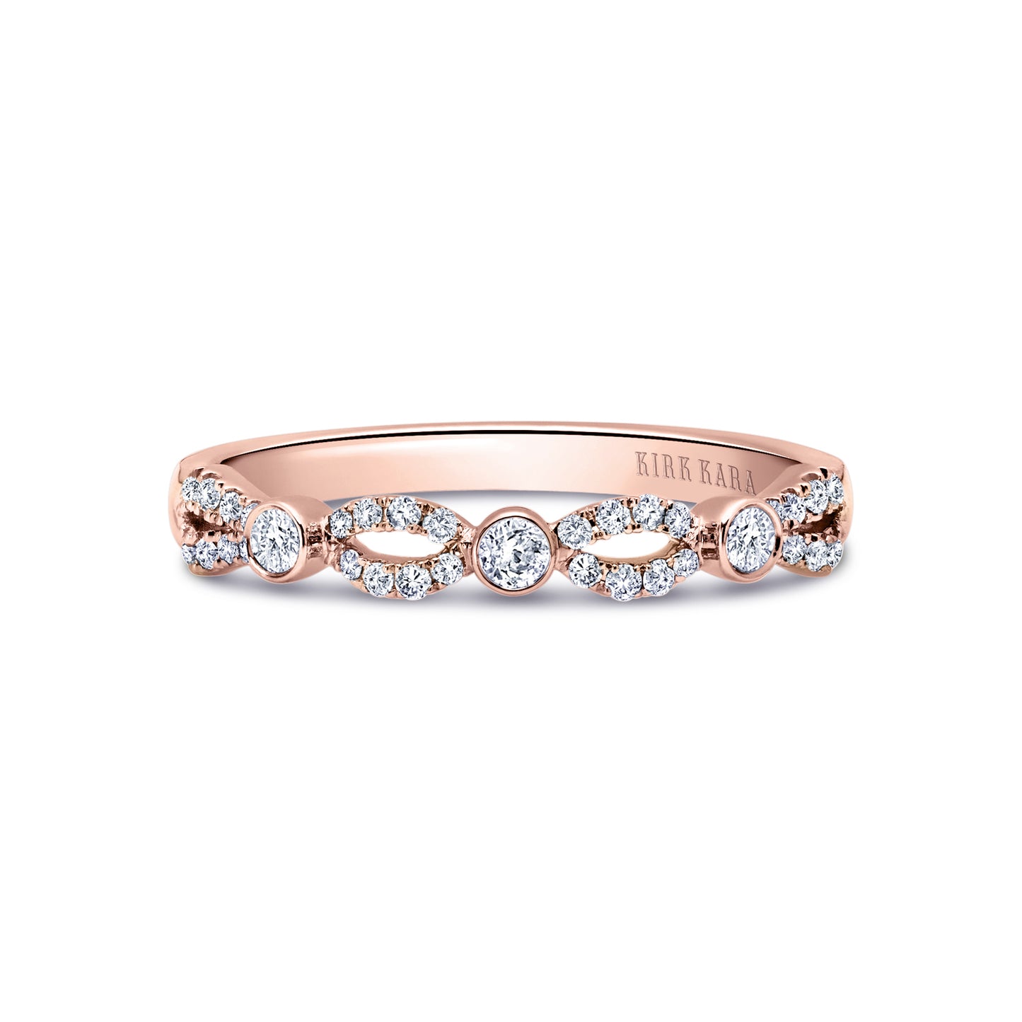 Deco Bezel Accent Diamond Wedding Band