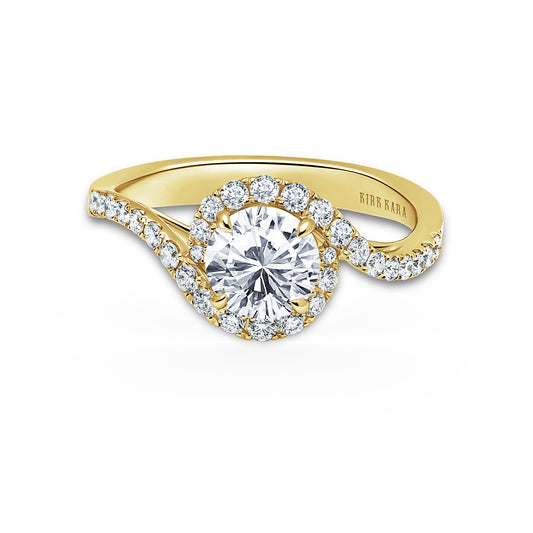Bypass Halo Diamond Engagement Ring