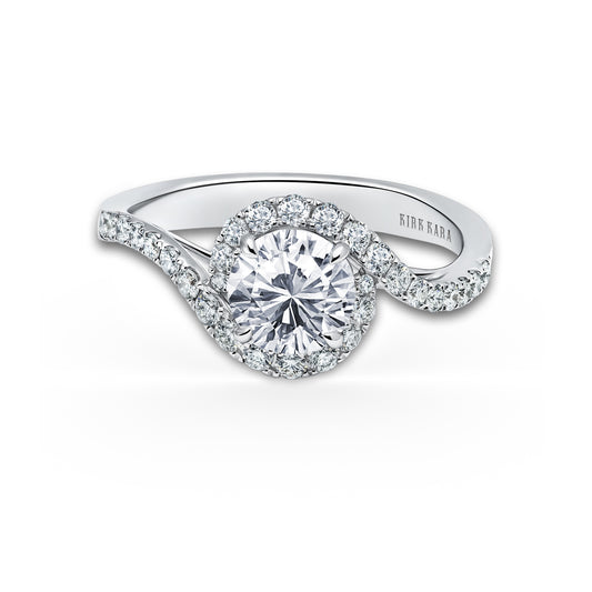 Bypass Halo Diamond Engagement Ring