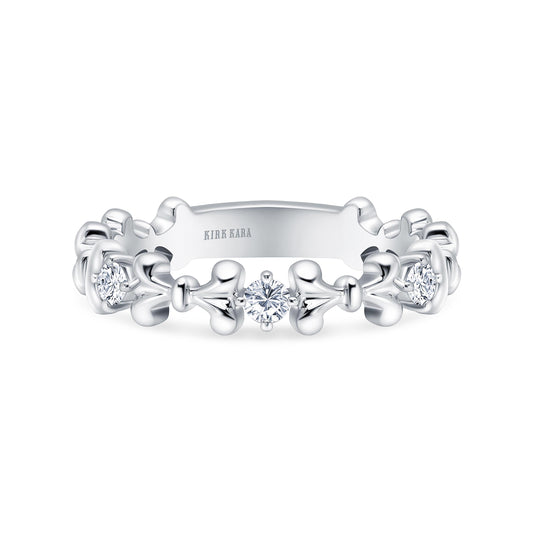 Fancy Bow Diamond Accent Wedding Band