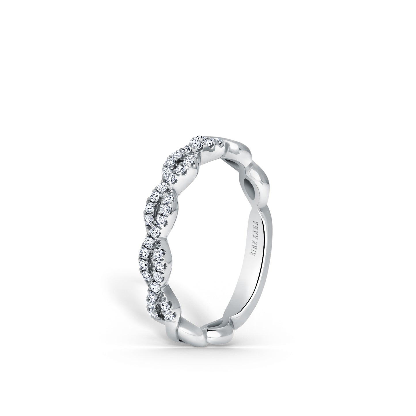 Twisted Prong Set Diamond Wedding Band