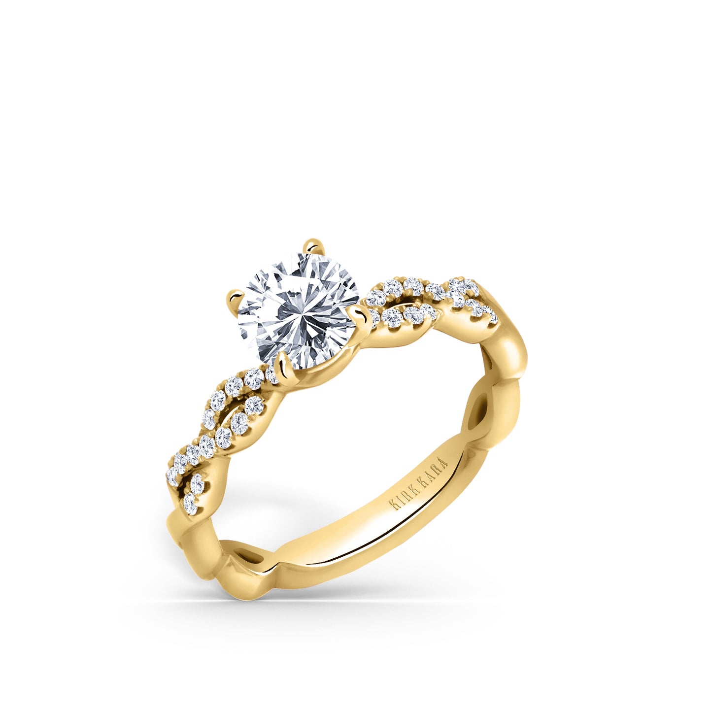 Twisted Prong Set Diamond Engagement Ring