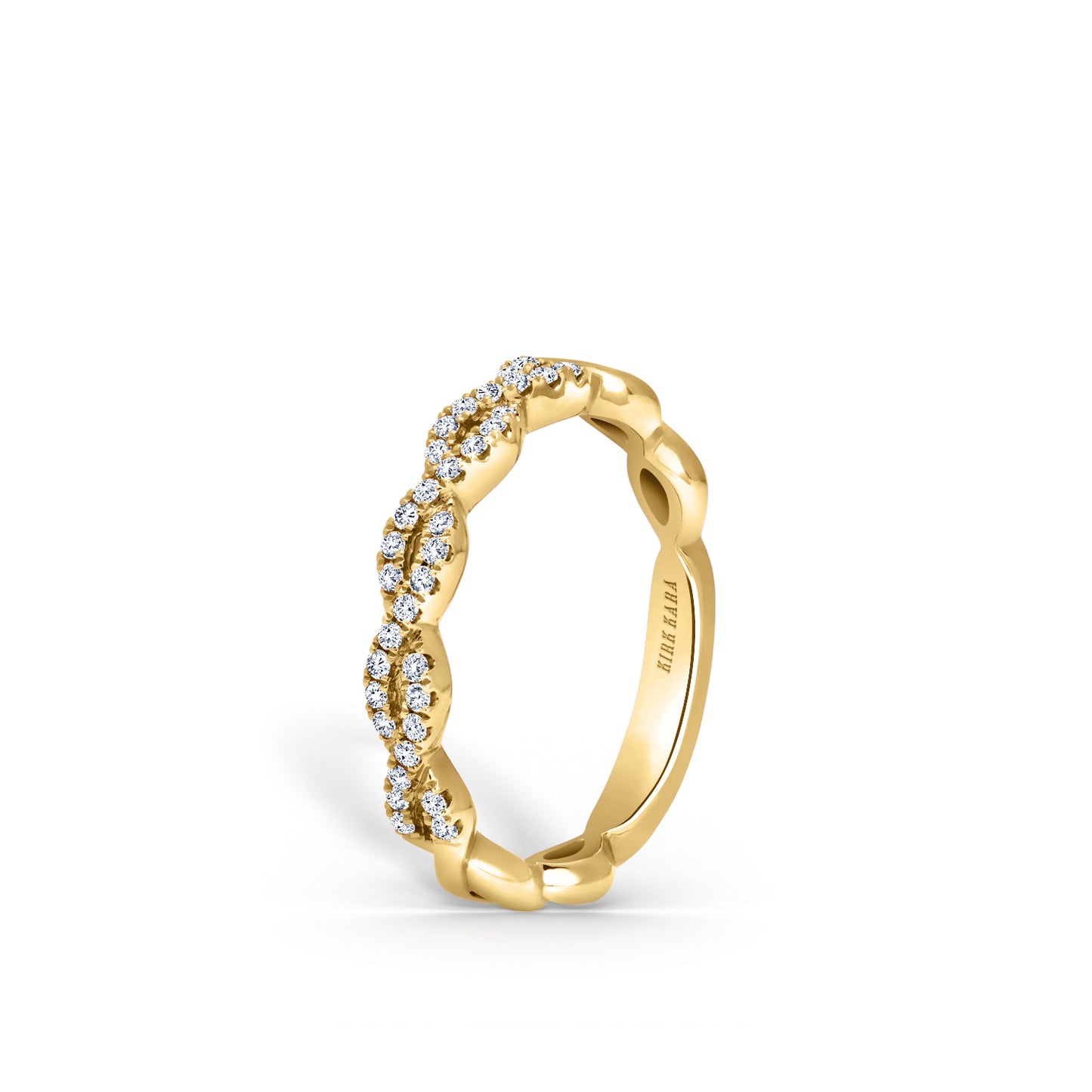 Twisted Prong Set Diamond Wedding Band