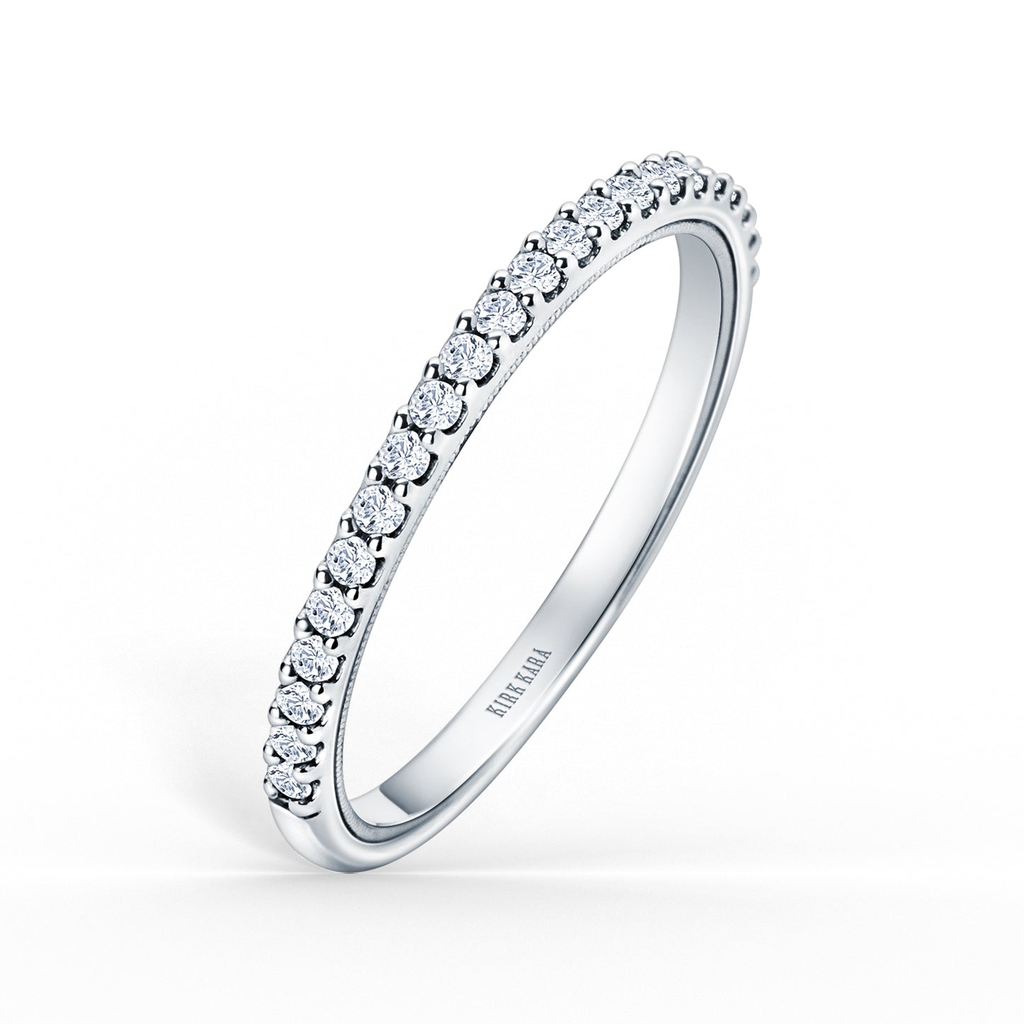 Classic Prong Set Milgrain Diamond Wedding Band