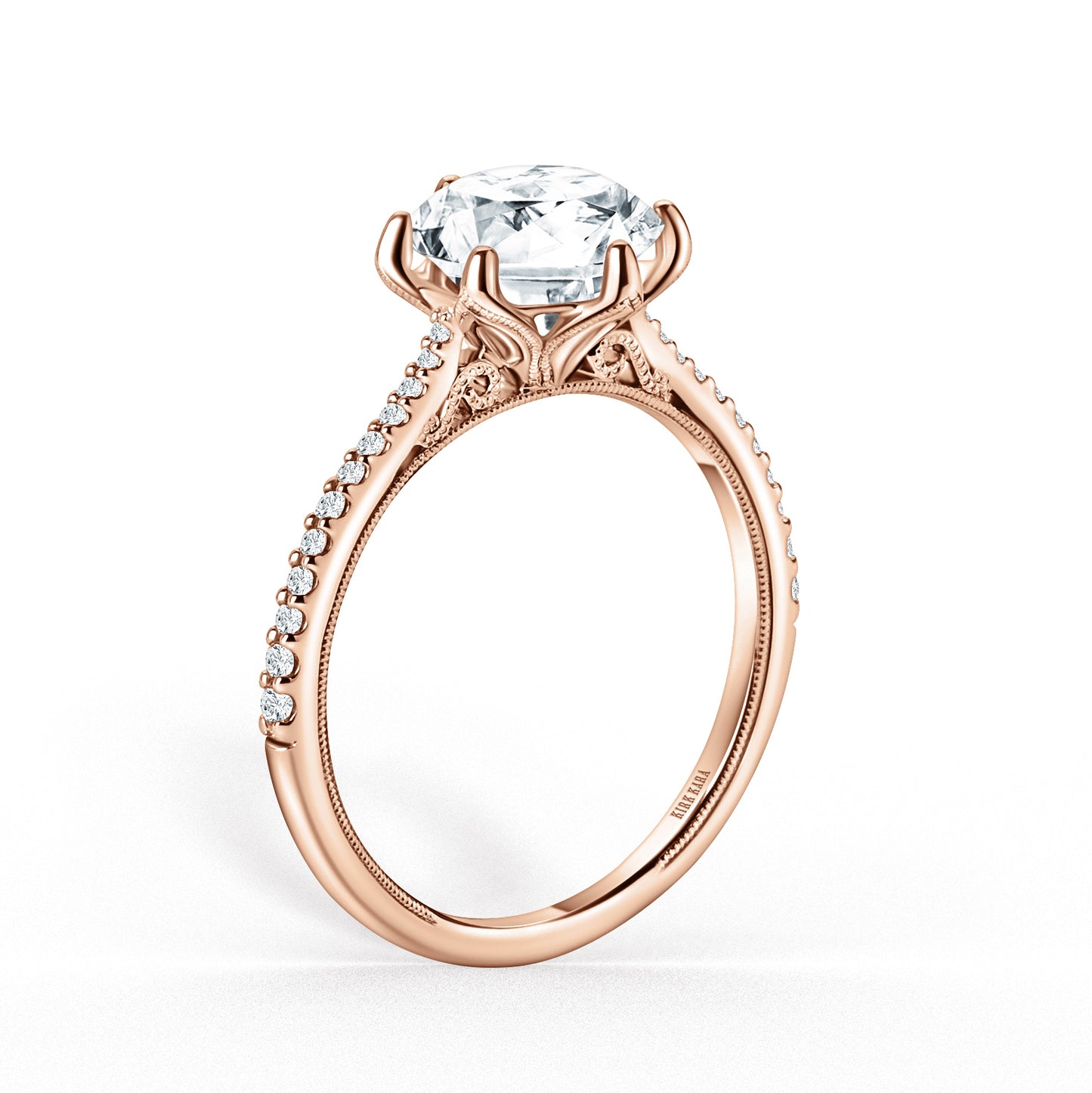 Classic Filigree Diamond Solitaire Engagement Ring