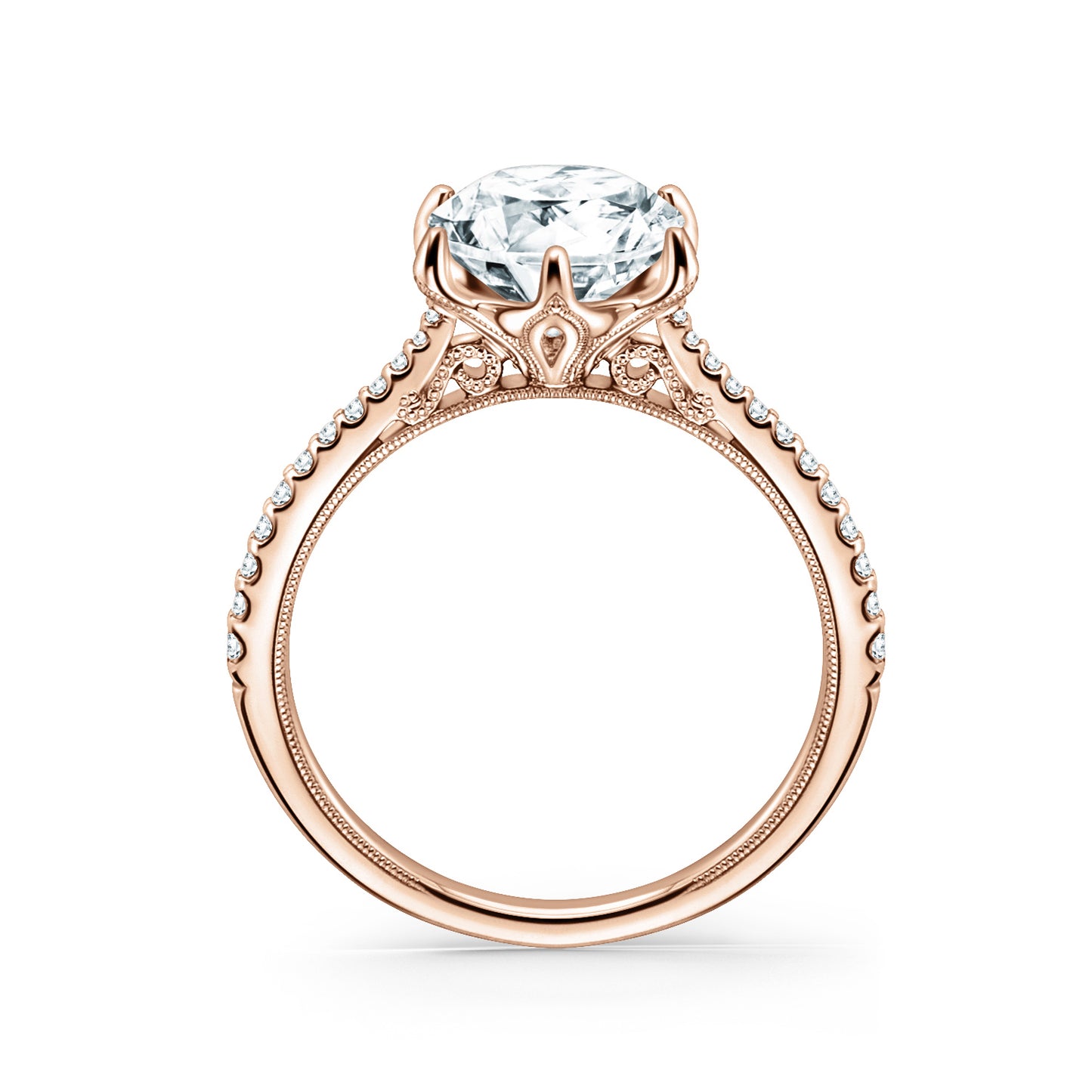 Classic Filigree Diamond Solitaire Engagement Ring