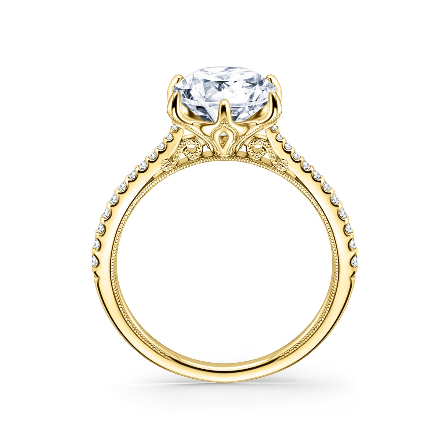Classic Filigree Diamond Solitaire Engagement Ring