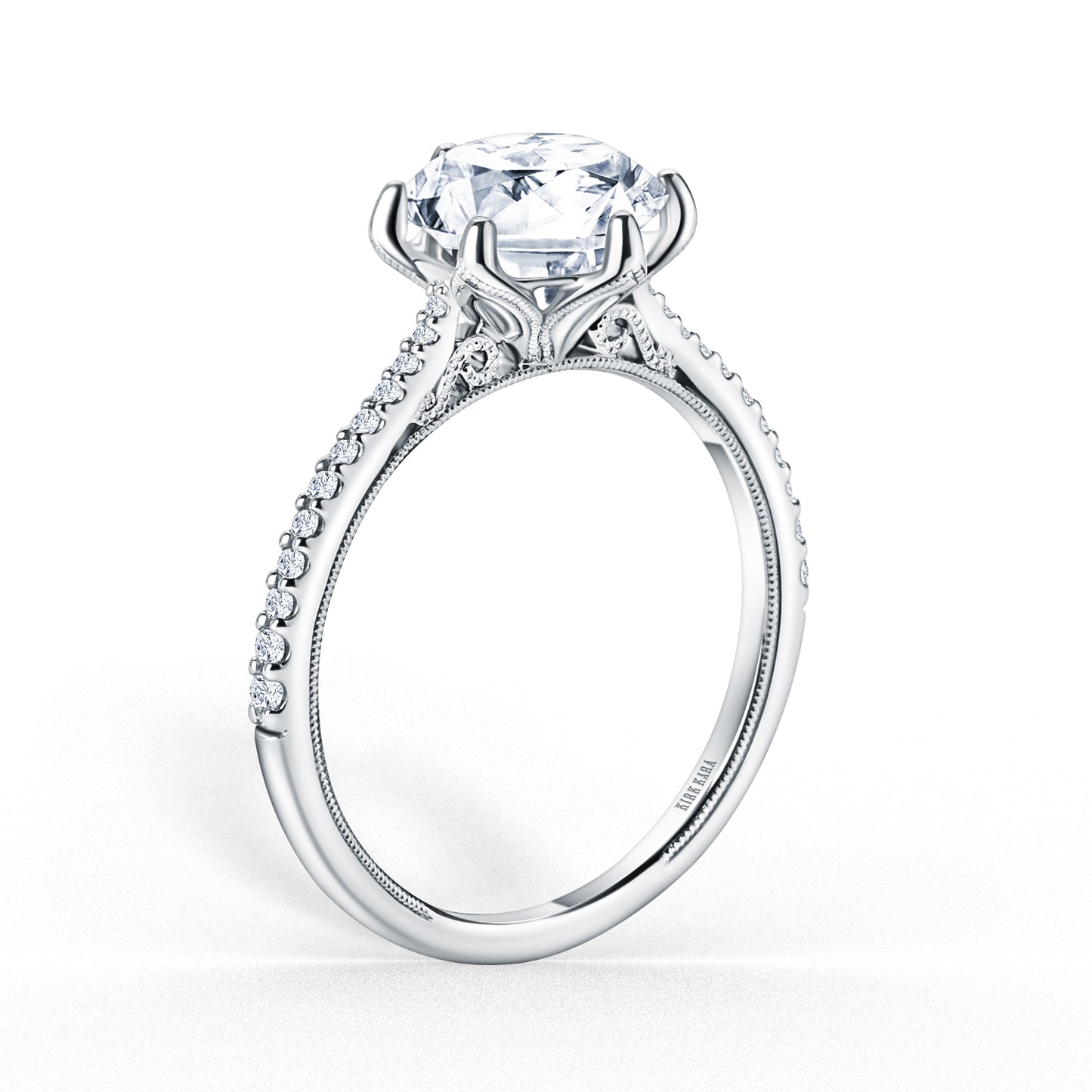 Classic Filigree Diamond Solitaire Engagement Ring