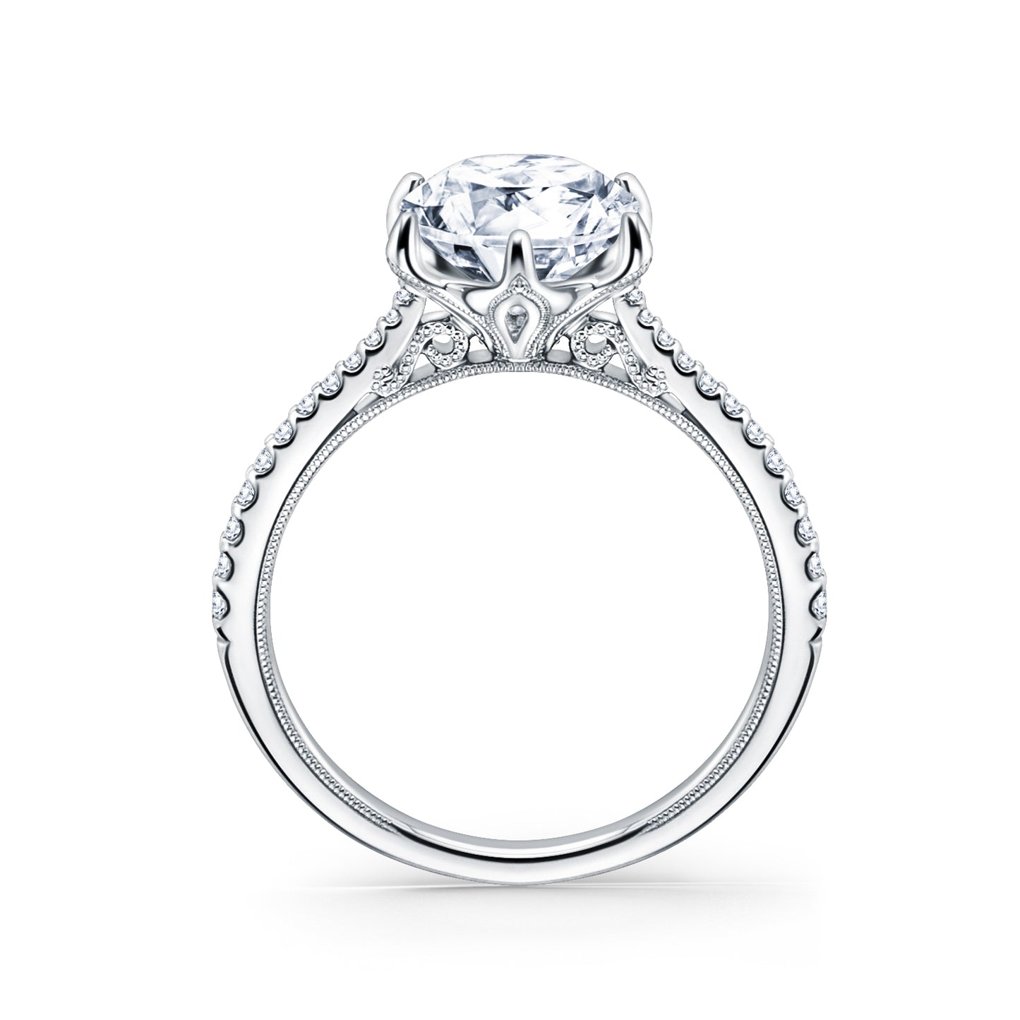 Classic Filigree Diamond Solitaire Engagement Ring