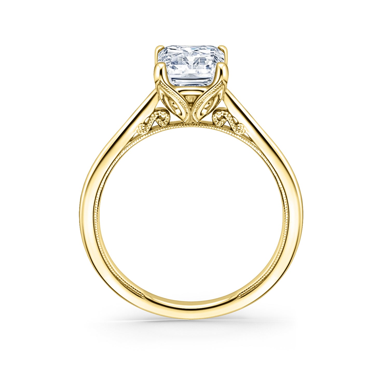 Classic Filigree Milgrain Solitaire Engagement Ring