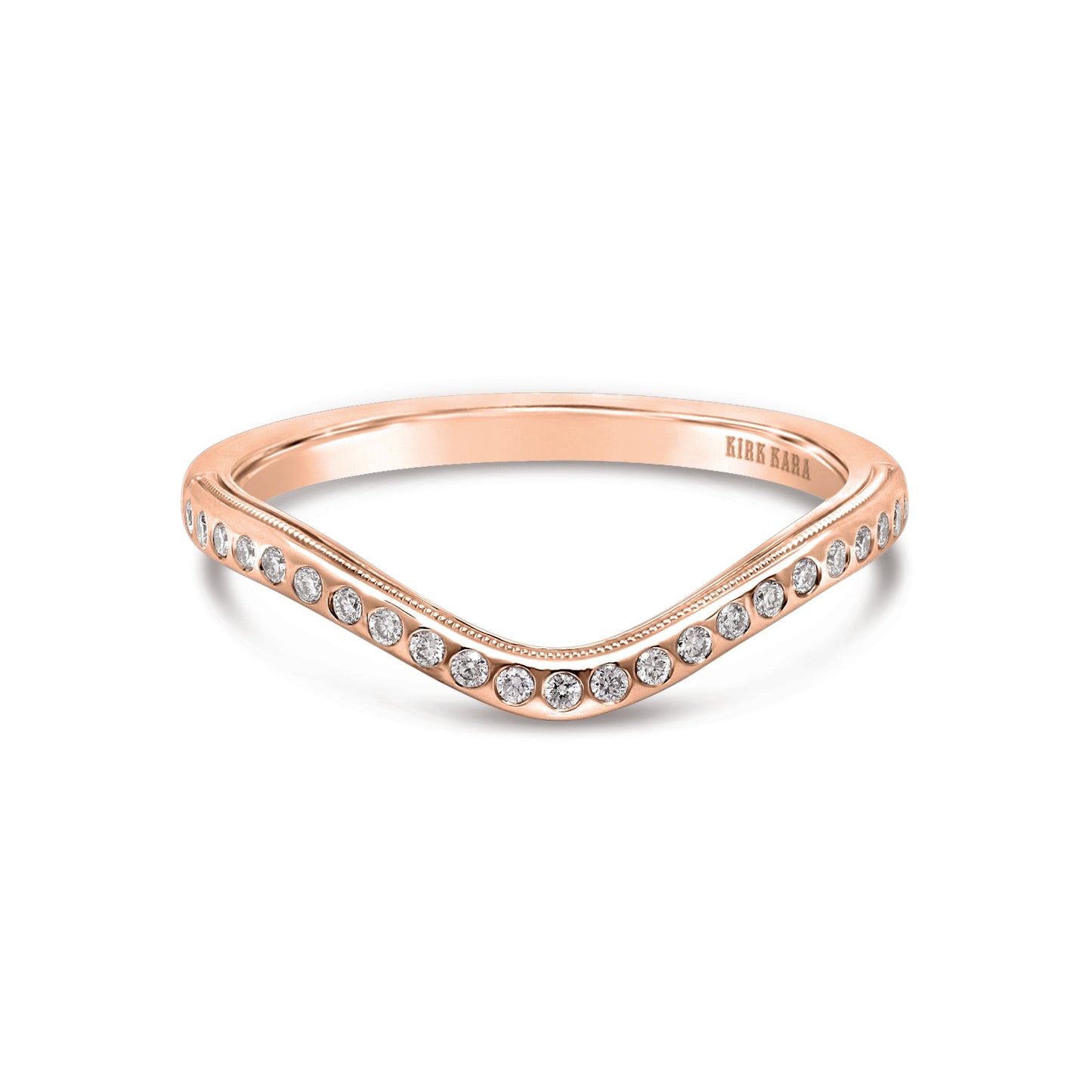 Boho Diamond Curved Wedding Band