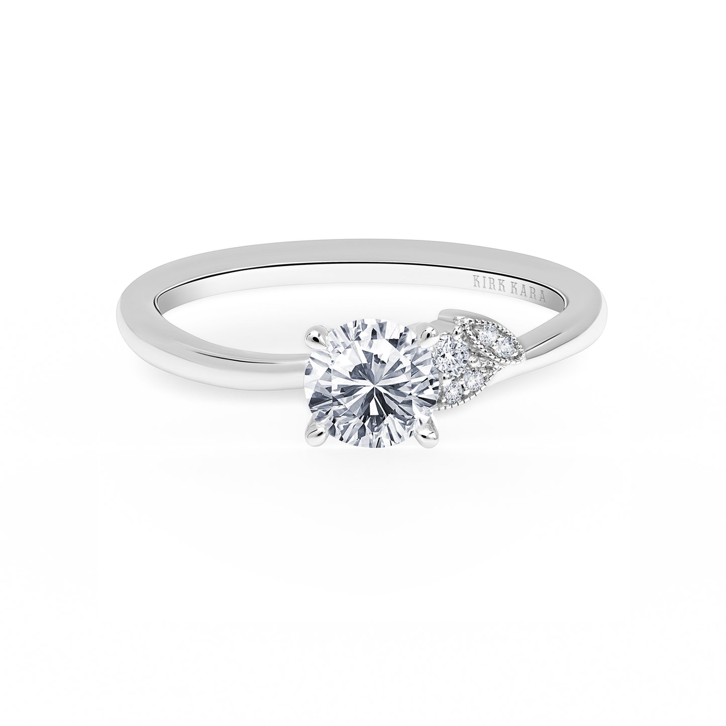 Boho Leaf Pavé Diamond Engagement Ring