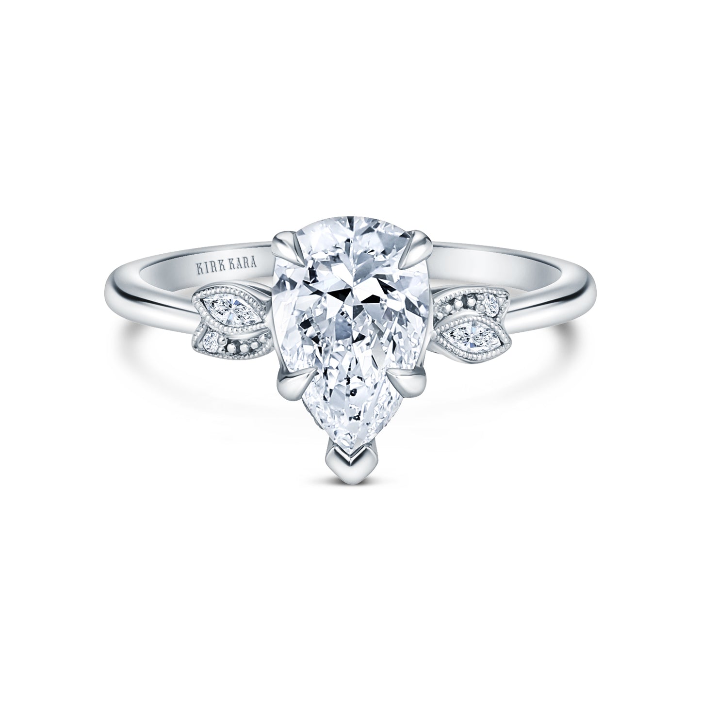 Floral Leaf Delicate Diamond Engagement Ring