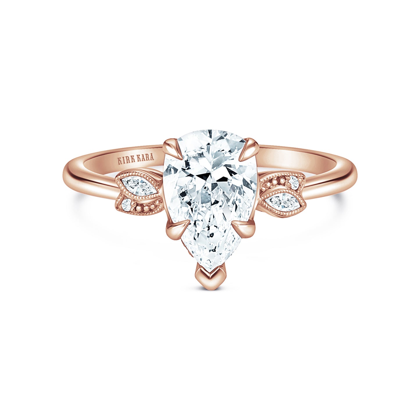 Floral Leaf Delicate Diamond Engagement Ring