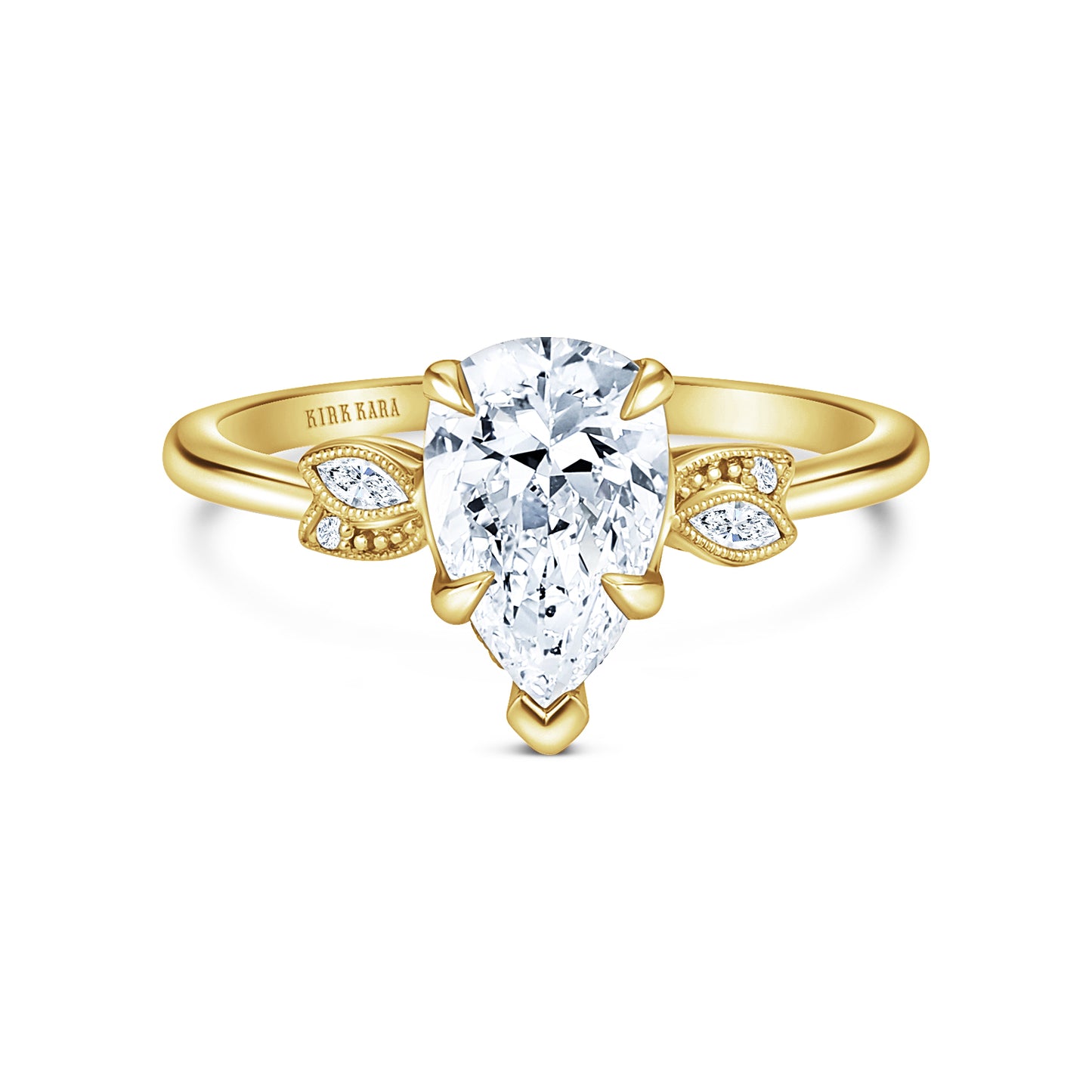 Floral Leaf Delicate Diamond Engagement Ring