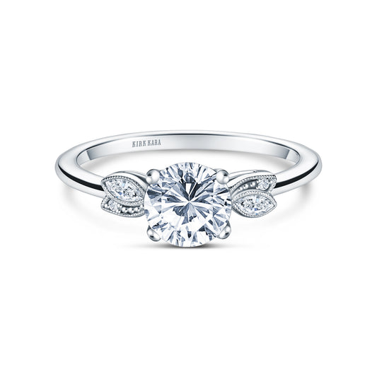 Floral Leaf Marquise Diamond Engagement Ring