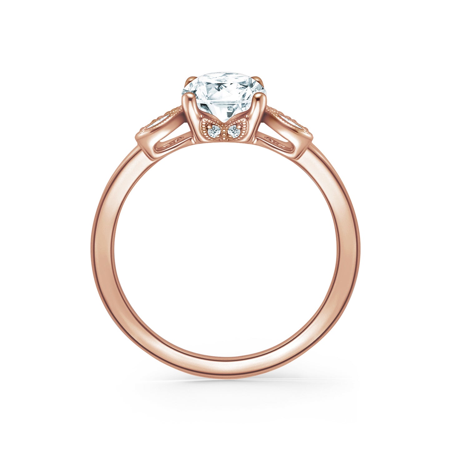 Floral Leaf Marquise Diamond Engagement Ring