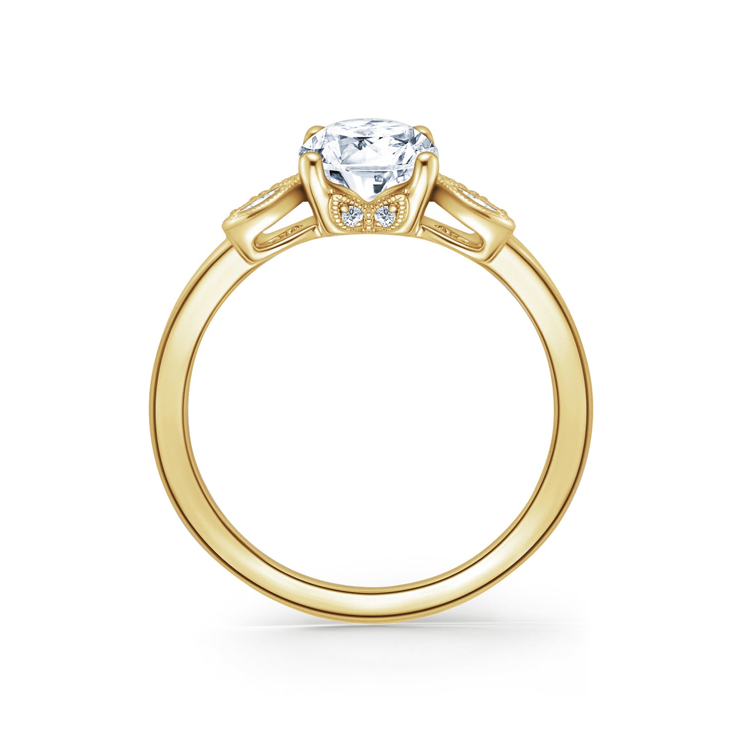 Floral Leaf Marquise Diamond Engagement Ring