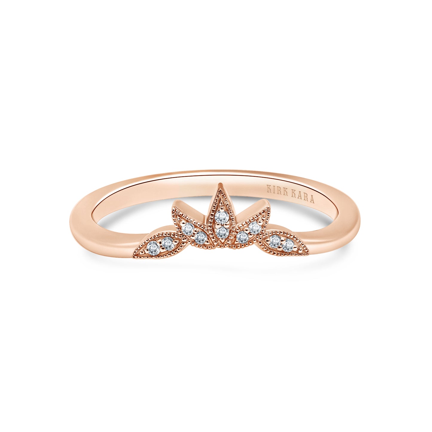 Floral Boho Pavé Diamond Wedding Band