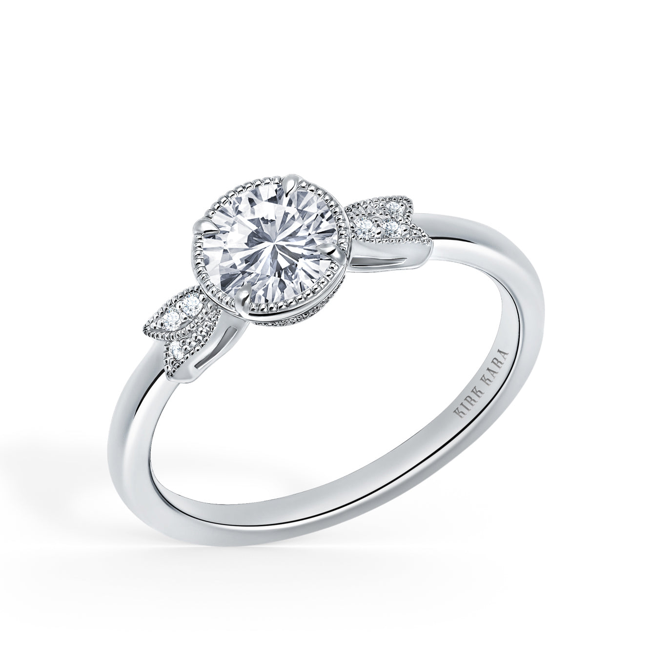 Floral Pavé Diamond Engagement Ring
