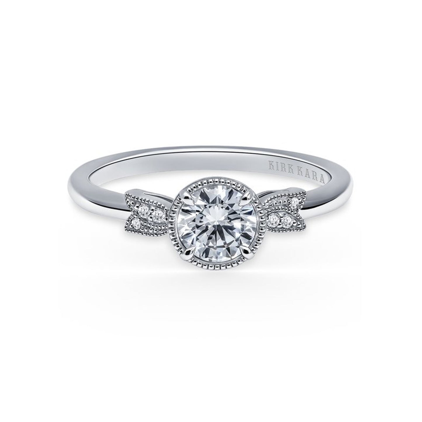Floral Pavé Diamond Engagement Ring