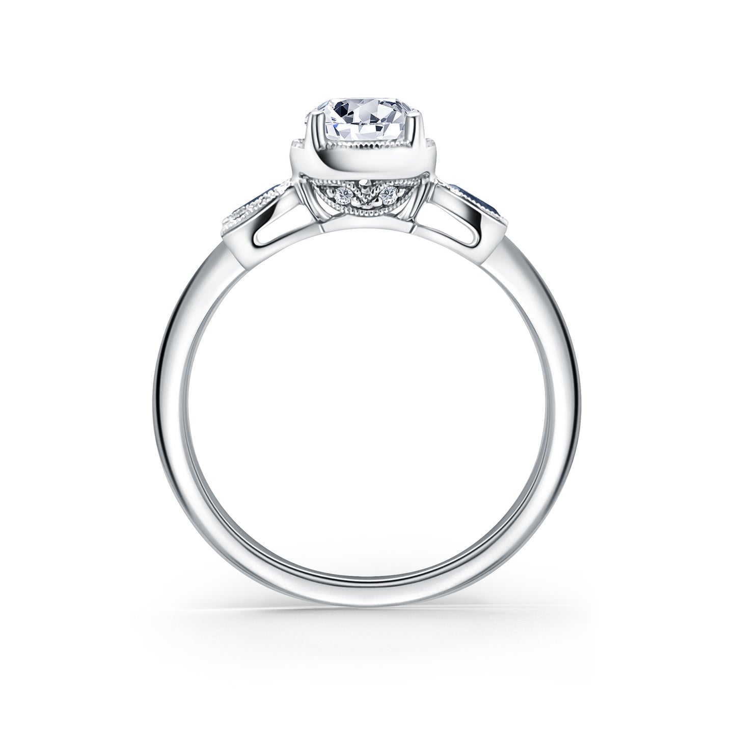 Royal Swirl Rose Cut Diamond Engagement Ring